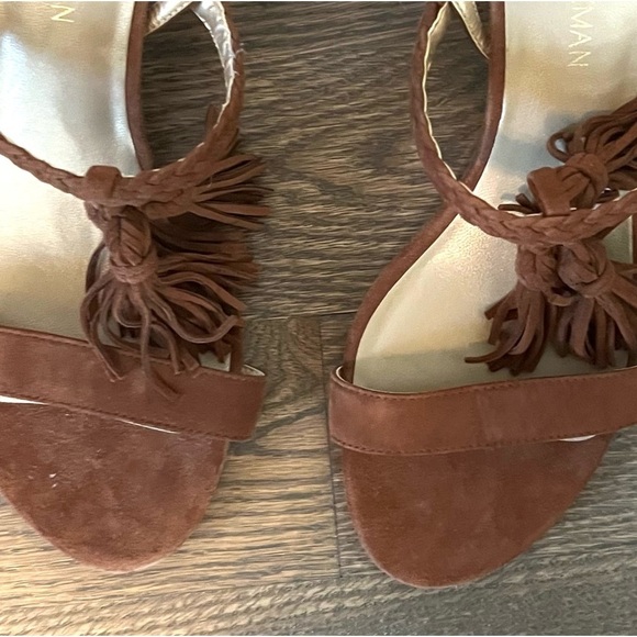 Stuart Weitzman Fringe Heels camel/tan - Picture 7 of 8